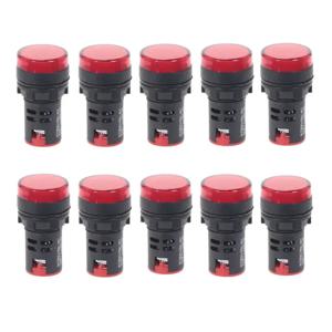 10Pcs 빨간색 버튼 22mm 패널 마운트 LED 전원 표시기 파일럿 신호등 램프 AD16-22 12V 24V 110V 220V