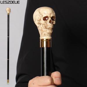 97cm 해골 머리 스틱 남자 수지 손잡이 독일 너도밤 나무 분리형 나무 워킹 스틱 여성 유행 파티 장식 지팡이