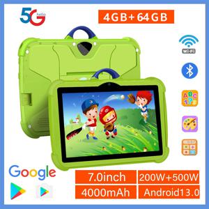 새로운 7 인치 5G WiFi 교육 학습 어린이 태블릿 쿼드 코어 4GB RAM 64GB ROM 안드로이드 13 Google Play 지원 블루투스 4000mAh