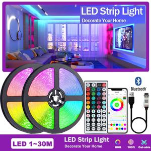 USB 5V 스트립 LED 조명 테이프, RGB 5050 LED 벽 룸 앱 리모컨 유연한 LED 테이프 다이오드 조명, 방 홈 장식