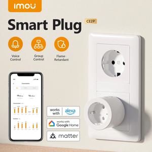 IMOU 매터 WiFi 스마트 소켓 16A EU 플러그 가전제품 콘센트 미니 스마트 플러그 어댑터 앱 제어, Alexa 및 Google Home 연동