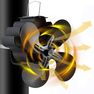 열 구동식 4 블레이드 스토브 팬, 자동 굴뚝 파이프 벽난로 팬, 목재 통나무 버너 벽난로용 굴뚝 친환경