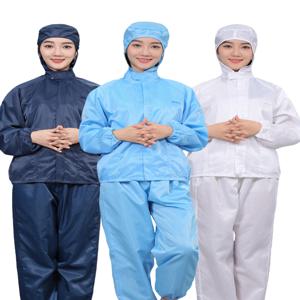 정전기 방지 클린룸 슈트 방진 작업복 후드 포함 공장 작업자용 보호복 세트