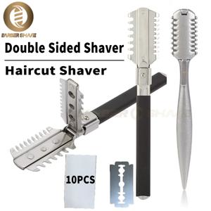 전문 고무 손잡이 제거 가능한 스테인레스 스틸 가장자리 머리 면도기 전문 이발사 머리 직선 면도기 T-090