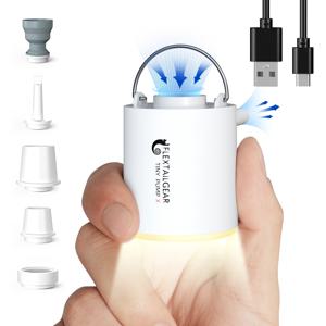 FLEXTAIL 휴대용 공기 펌프, 조명이 있는 미니 캠핑 펌프, USB-C 충전, 슬리핑 패드, 에어 침대 매트리스, 진공 가방에 이상적