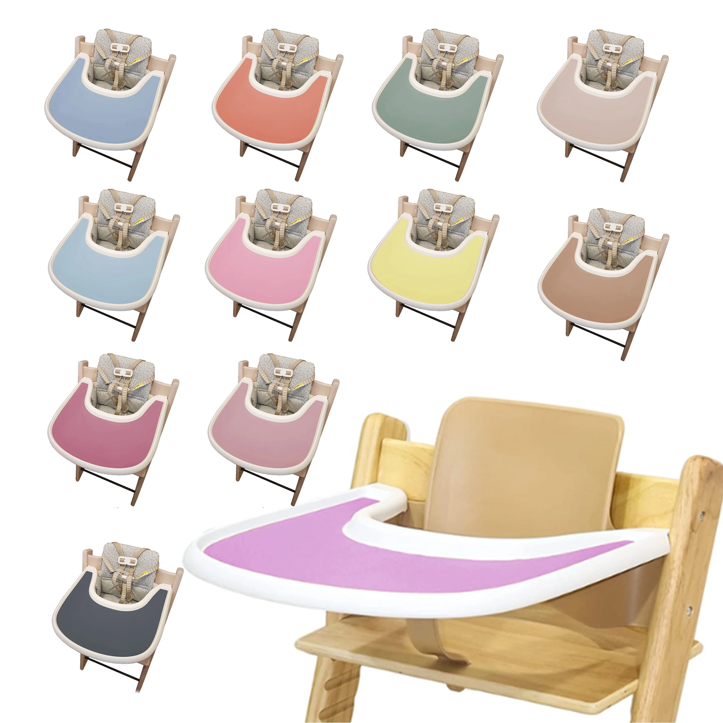 1pcs-청소하기 쉬운 여행 트랩 플레이스 매트 실리콘 베이비 다이닝 먹이 매트 아기를위한 하이 체어 플랫 트레이 플레이스 매트