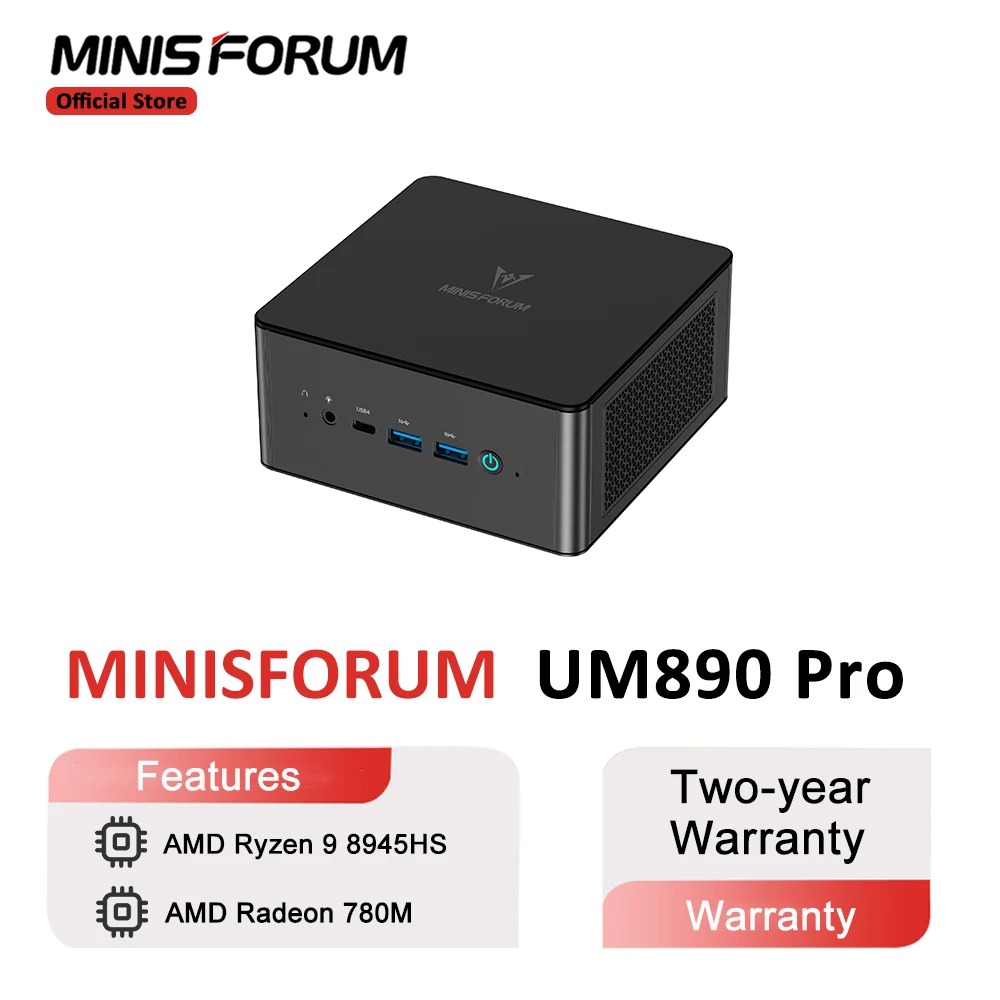 MINISFORUM UM890 Pro 미니 PC AMD Ryzen 9 8945HS Windows 11 미니 컴퓨터 DDR5 32GB 1TB NVME SSD Oculink DP Wifi6e 게임용 미니 PC