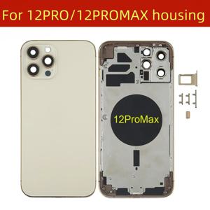 Iphone 12 Pro Max 12Pro 하우징 커버 배터리 도어 후면 섀시 중간 프레임(후면 유리 + 측면 버튼 + Sim 척 포함)