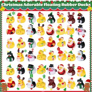 12/24/36PC 크리스마스 고무 오리, 고무 오리 장난감 귀여운 휴일 고무 오리 휴일 축하 파티 호의를 위해 Ducking