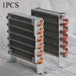 소형 응축 라디에이터 구리 튜브 알루미늄 핀 열교환 기 핀 공기 냉각 증발기 미니 콘덴서 액세서리