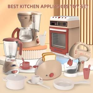미니 시뮬레이션 가전제품 장난감 세트, 어린이 주방 장난감, 하우스 놀이, 여아 및 남아용 인터랙티브 장난감