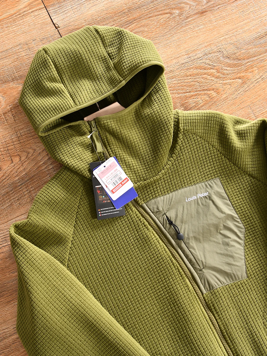 일본 스타일 남성 후드 오픈 카디건 스웨트셔츠 재킷 옥수수 패턴 벨벳 질감 봄 가을 캐주얼 패션