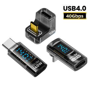 140W USB C-C 어댑터 40Gbps 8K@60Hz 90도 변환기 Thunderbolt 4/3 MacBook 용 디지털 디스플레이 유형 C 어댑터 커넥터