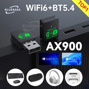 새로운 900Mbps USB 블루투스 5.4 어댑터 무선 동글 오디오 수신기 송신기 드라이버 무료 WiFi6 PC/노트북 Win11/10 듀얼 밴드 키보드/마우스 AX900