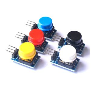 5pcs 12X12MM 큰 키 모듈 큰 버튼 모듈 모자가있는 라이트 터치 스위치 모듈 arduino 또는 raspberry pi 3 용 높은 수준의 출력