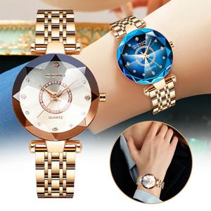 여성용 방수 팔찌 시계, 아날로그 쿼츠 손목시계, 스타 다이아몬드 페이스, 외부 사무실 비즈니스 미팅용