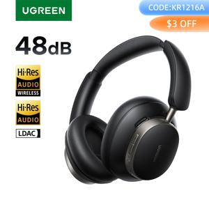UGREEN Studio Pro 48dB ANC 무선 헤드폰 오버이어 Bluetooth 이어폰 능동형 소음 제거 고해상도 LDAC 120h 재생 시간