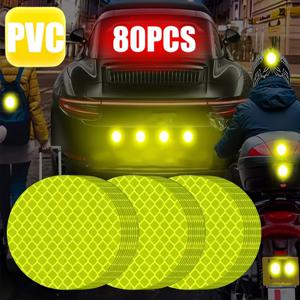 80-10PCS 자동차 헬멧 안전 경고 반사 스티커 야간 안전 운전 경고 스티커 야간 승마를위한 범용 빛나는