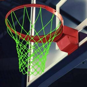 나일론 글로우 농구 네트 표준 크기 야간 조명 빛나는 농구 네트 설치가 용이함 12 루프 라이트 업 후프 네트 교체