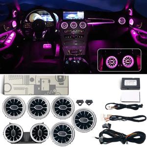 메르세데스 벤츠 W205 X253 W176 W117 W156 W213 W222 W206 E/S/A/C-클래스 GLC/A/CLA/GLA LED 터빈 노즐 앰비언트 에어 벤트 라이트