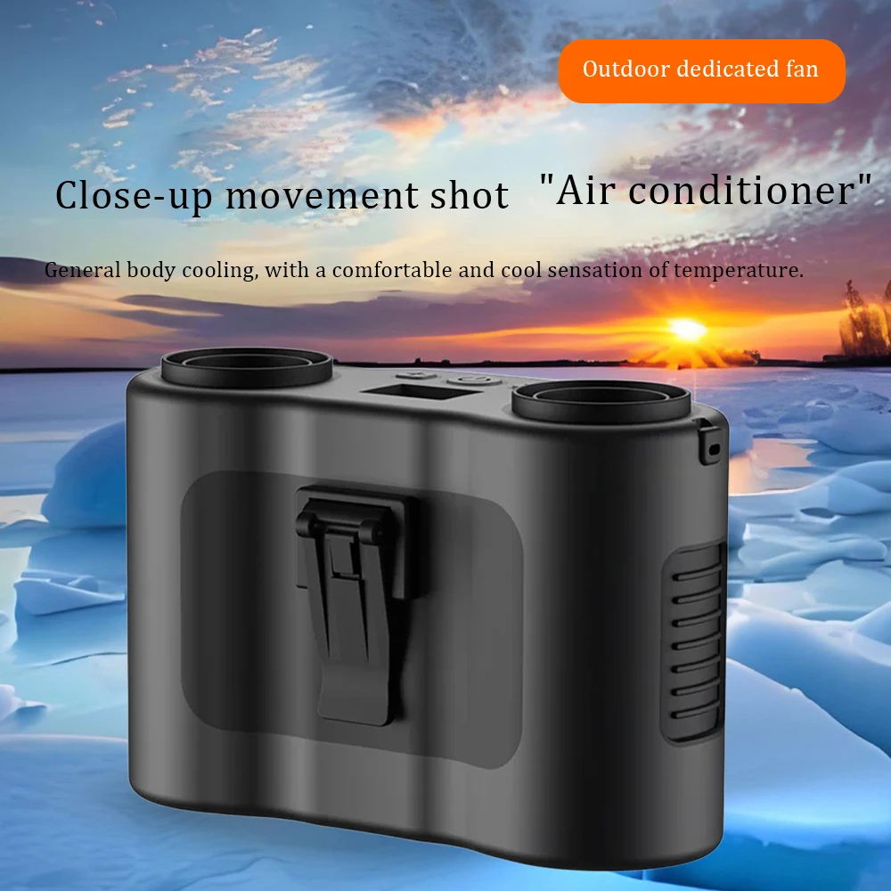 휴대용 허리 클립 팬 야외 작업을위한 웨어러블 미니 USB 충전식 교수형 팬 이중 공기 배출구 허리 팬 20000Mah