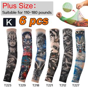 6PCS 대형 얇은 벌집 메쉬 문신 슬리브 세트 문신 꽃 팔 슬리브 세트 크기 증가