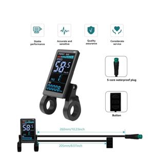새로운 M5 24V-72V 전기 자전거 다채로운 디스플레이 5PIN E 스쿠터 LCD 패널 산악 전기 자전거 부품 방수 커넥터