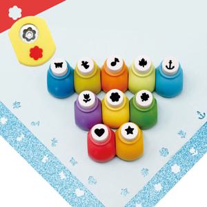 10개 미니 단일 구멍 공예 펀치 10mm 어린이 세트 키트 나뭇잎 꽃 하트 별 모양 종이 공예 카드 만들기 스크랩북