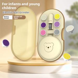 JUSTLANG 아기 전기 손톱 트리머 키트 어린이 네일 폴리 셔 도구 베이비 케어 매니큐어 세트 신생아를위한 쉬운 트림 네일 파일 클리퍼