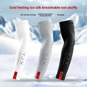 아이스 실크 냉각 팔 슬리브 UPF 50+ 태양 보호 열 조절 섬유 사이클링 하이킹 오토바이 용 통기성