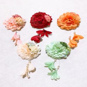 일본식 꽃무늬 헤어 액세서리 여성 여행 사진 소품 전통 기모노 오비 머리 장식 머리핀