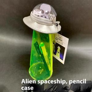재미있는 만화 외계인 펜 케이스 - UFO 모양, 대용량 |   학생용 휴대용 문구류 보관 가방 |   귀여운 학용품