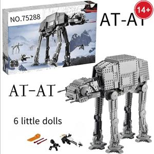 1267pcs 뜨거운 영화 게임 스타 75288-제국 Hoth 전투 AT-AT Snowtrooper 육군 공격 전동 워커 모델 블록 생일 선물