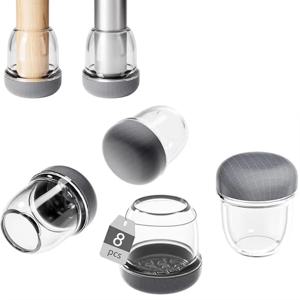 8개 회색 의자 다리 커버 대각선 다리 바닥 보호대 실리콘 가구 테이블 다리 보호대 식탁 의자 소음 방지