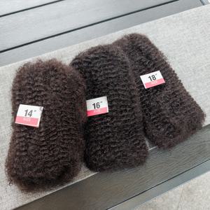 1B 번 #   10-18인치 아프로 곱슬머리 벌크 인모 100% 인모 벌크 크로셰 브레이드 브라질리언 헤어 드레드락 헤어 익스텐션 30g/개