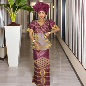 여성용 아프리카 의상 아바야 자수 플러스 사이즈 우아한 파티 교회 드레스