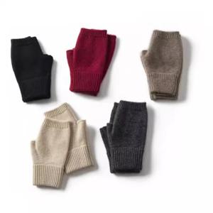 겨울 여성용 100% 메리노 울 장갑 15cm 니트 손가락 없는 장갑 보온 장갑 반손가락 길이 장갑 팔 워머 2025