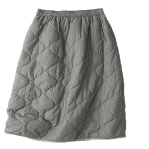 2025년 겨울 신상 호박무늬 누빔 면 하프 스커트 루즈 캐주얼 밴딩 허리 A라인 스커트 플러스 사이즈 여성 출퇴근 예술적 스타일