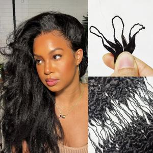 곱슬거리는 스트레이트 페더 크로셰 헤어 브레이드 인모 붙임머리 매듭 없는 보이지 않는 매듭 미리 분리된 브라질 인모 번들