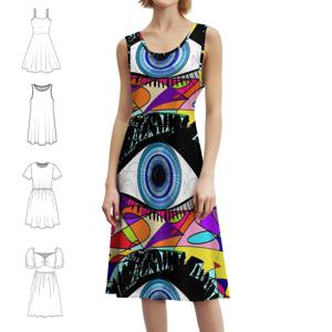 아이 보헤미안 시크 드레스 우아한 패션 비치 웨딩 파티 가운 컬러스 미래지향적인 아이 컬러 파티 드레스