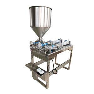 반자동 이중 노즐 공압식 토마토 식품 화장품 액체 페이스트 잼 충전기