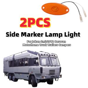 2개 세트 사이드 마커 램프 라이트 RV 라이트 액세서리 12v 앰버 타원형 LED 조명 (조콘 SMLR2012 카라반 모터홈 트럭 트레일러 캠퍼용)