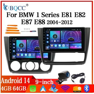 BQCC 9인치 안드로이드 14 4+64GB 차량용 플레이어 BMW 1 시리즈 E81 E82 E87 E88 2004-2012 무선 카플레이 안드로이드 오토 WIFI 카 라디오