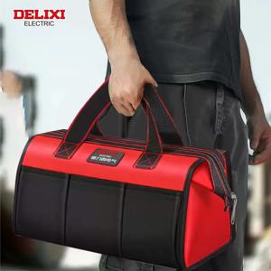 DELIXI ELECTRIC 13/14 인치 다기능 도구 가방 넓은 입 휴대용 도구 가방 멀티 포켓 도구 주최자 지퍼 가방