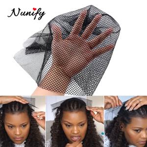 Nunify 1 개/몫 블랙 컬러 Hairnets 여성 헤어 Toupees 스트레치 레이스 가발 그물 머리 직조 그물 머리 씨실 헤어 그물 온라인