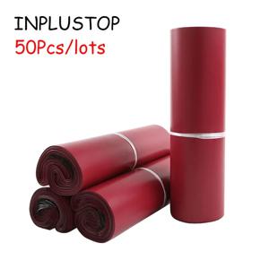 INPLUSTOP 브라운 레드 익스프레스 포장 가방 두꺼운 물류 방수 의류 우편 우편 가방 맞춤형 로고 택배 주머니