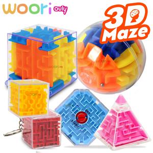 1-3Pcs 3D 미로 큐브 투명 매직 큐브 퍼즐 속도 일치 안티 스트레스 장난감 롤링 볼 게임 큐브 미로 어린이 교육