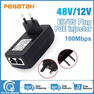 48V/12V POE 인젝터 이더넷 CCTV 전원 어댑터 IP 카메라 IP 전화용 0.5A /2A 24W POE POE 스위치 전원 어댑터 EU/US 옵션