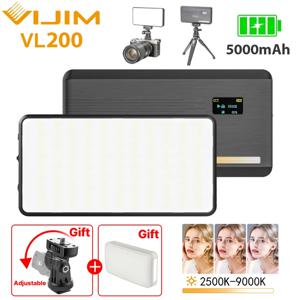 VIJIM Ulanzi VL200 Led 비디오 조명(소프트 디퓨저 360 포함) ° 볼 헤드 5000mAh 2500-9000k 유튜브용 패널 램프 카메라 조명 채우기