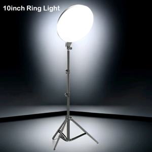LED 사진 필 조명, 삼각대 스탠드 붐 암 카메라, 사진 스튜디오 서클 LED 셀카 링 라이트, 전화 램프 비디오, 10 인치